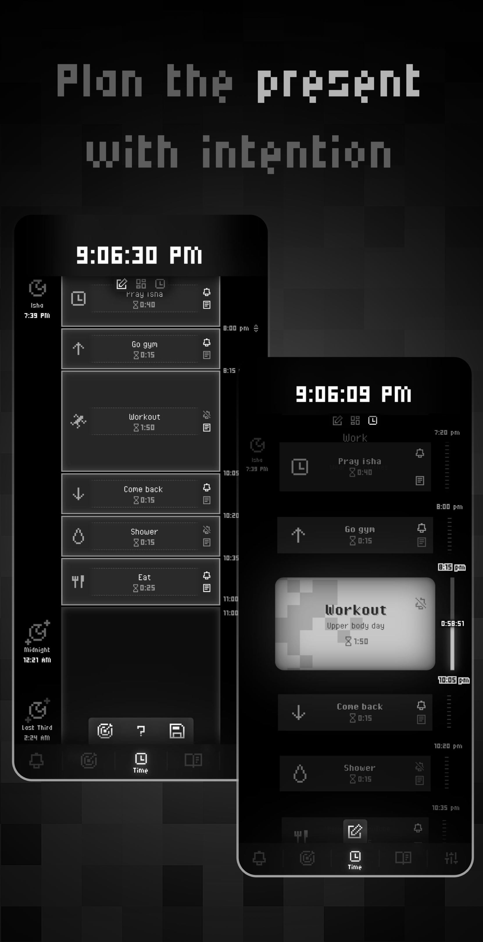 TimeRespect journal app – calendar view showing days with entries